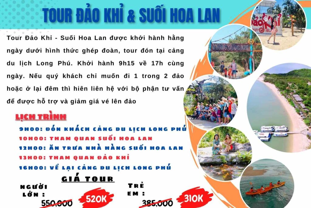 Tour đảo Khỉ suối Hoa Lan Nha Trang