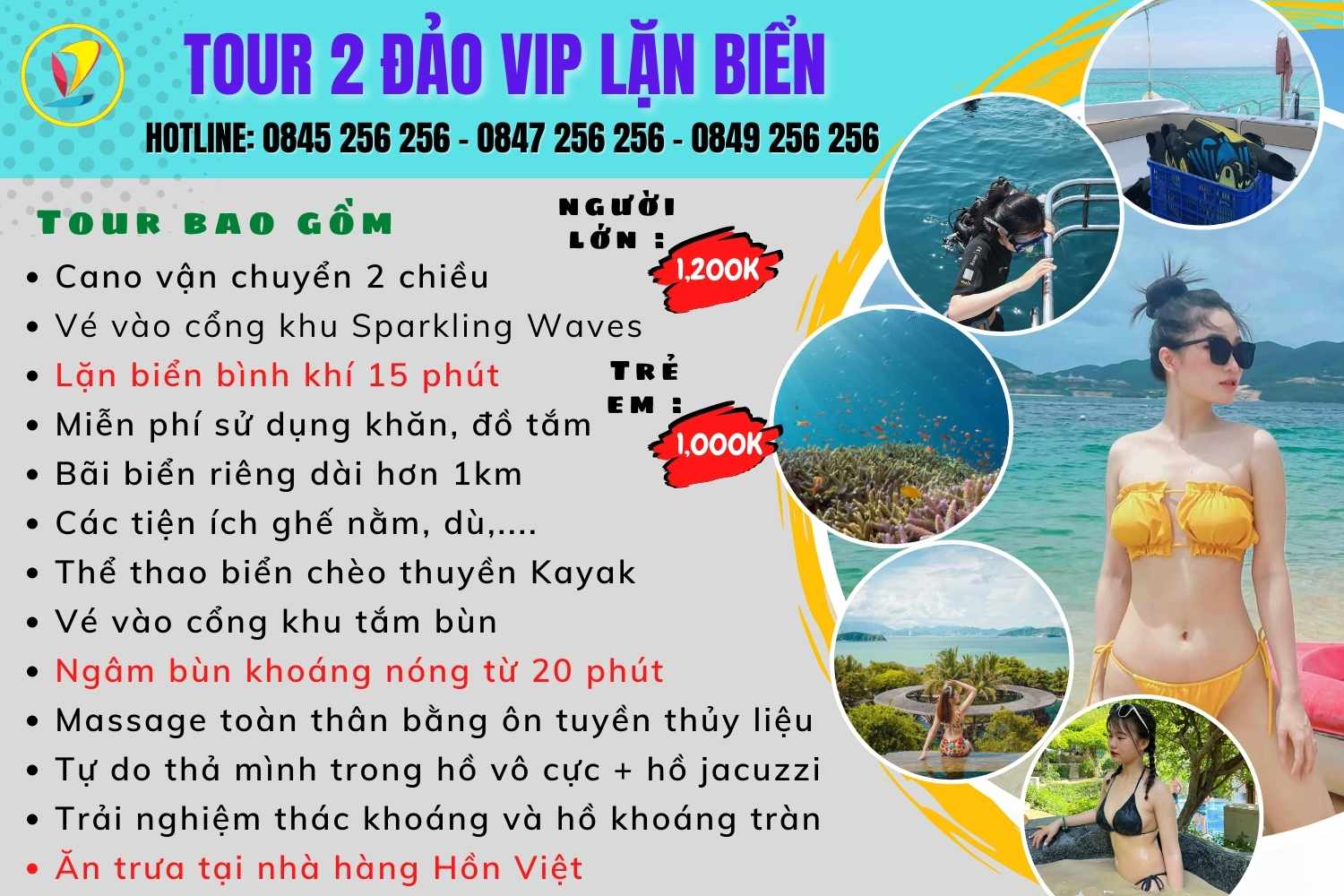 tour 2 đảo vip Nha Trang